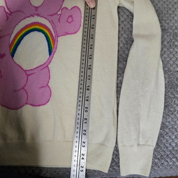 CHINTI & PARKER Care Bears Cheer Bear Sweater M Wool Cashmere Pink Rainbow Knit - Picture 9 of 11
